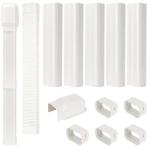 BEWAVE 4" W 9 Ft AC Line Cover Kit, Decorative PVC Tubing Cover Kit for Mini Split Air Conditioners and Heat Pumps Systems