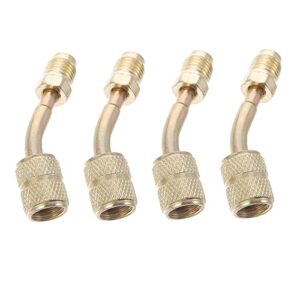 COOLHIYA 4pcs Adapter Mini Split a Conditioner Hose Fitting Mini Splits Ac Units Hvac System Supplies Hvac System Connector Mini Ac Air Conditioner R410a Copper Filling Tube