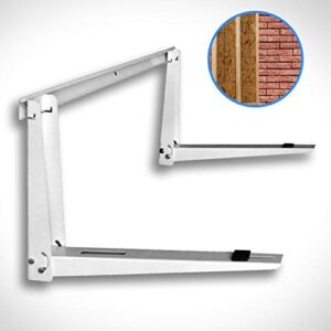 Universal Outdoor Mini Split Mounting Bracket for Heat Pump Systems Up to 150lbs, 9000-36000 BTUs with Installation Kits & Hardware Included, Steel & Powder-Coated