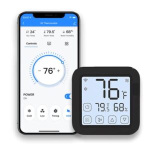 MoesGo WiFi Smart Air Conditioner Controller, LCD Screen Touch, Smart Thermostat for Mini Split, Window & Portable AC, Built-in Temperature and Humidity Sensor, Voice Control Alexa and Google Home