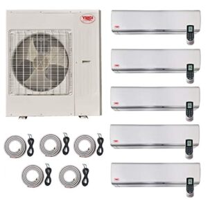 YMGI 57000 BTU 3x9K,12K,18K Wall Mount Ductless Mini Split AC Heat Pump 25 Ft Kits
