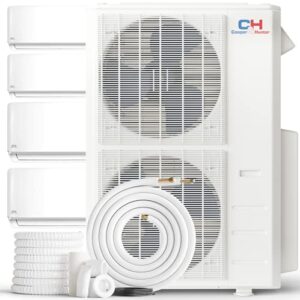 Cooper & Hunter 48,000 BTU Quad 4 Zone 12,000 + 12,000 + 18,000 + 18,000 BTU Ductless Mini Split AC/Heating system with 25ft Installation Kit