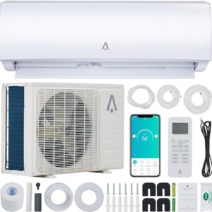 Mini Split Air Conditioner,19 SEER2 9000 BTU Mini Split AC/Heating System, Inverter Ductless Air Conditioner w/WiFi,Remote Contro& Pre-Charged, 115V AC Unit Cools Room up to 450 Sq. Ft