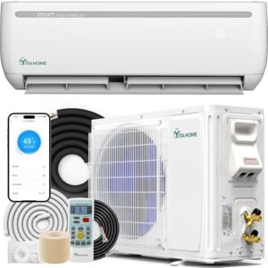 YITAHOME 12000 BTU Mini Split Air Conditioner Heat Pump System, Wifi Enabled 20 SEER2 115V Ductless AC Cool Up to 750 Sq. Ft, Compatible with Alexa, R32 Refrigerant & Installation Kit, White