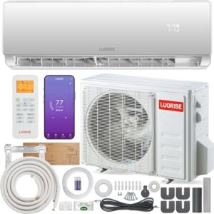 LUORISE 12000 BTU WiFi Mini Split AC/Heating System, Ductless Air Conditioner, 19 SEER2 Energy Efficient Inverter AC, Cools Up to 550 Sq.Ft, Pre-Charged Heat Pump & 16.4ft Installation Kits, 115V