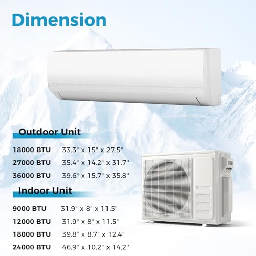 36K BTU 4 Zone Mini Split AC Heater Inverter WiFi Alexa Smart Home SEER2 208V - Image 6