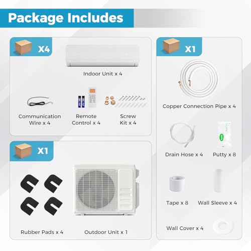 36K BTU 4 Zone Mini Split AC Heater Inverter WiFi Alexa Smart Home SEER2 208V - Image 7