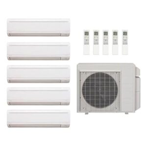 53,000 Btu 20.2 Seer 5-Zone Mini Split Heat Pump System - 7K-7K-9K-15K-15K