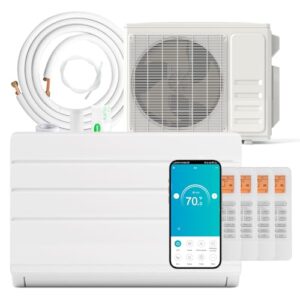 DORTALA 4 Zone Mini Split Air Conditioner & Heater, 36K BTU Wifi Enabled 19 SEER2 208-230V Inverter AC, Pre-Charged Heat Pump & Installation Kit, Compatible with Alexa, 12+12+12+12K Indoor Unit