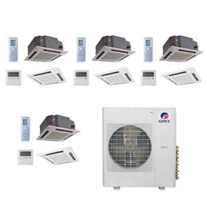 Gree 42,000 BTU Multi21+ Quad-Zone Ceiling Cassette Mini Split Air Conditioner Heat Pump 208/230V SEER 21 (12-12-12-12)
