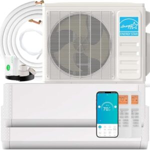 SIMOE 36K BTU ODU 2 Dual Zone 12,000 18,000 BTU Mini Split Air Conditioners, Cooling/Heating Large Area up to 1,550 Sq.ft Mini Split AC, 2.5 Ton Pre-Charged Heat Pump, Compatible with Alexa, 208-230V