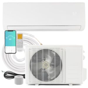 Bonnlo 24,000 BTU Mini Split AC/Heating System with Inverter, 21 SEER 230V Energy Saving Ductless Split-System Air Conditioner for Room with Pre-Charged Condenser, Heat Pump & Remote Control