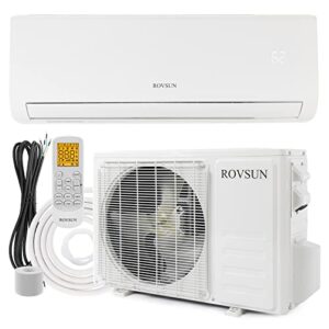 ROVSUN 18,000 BTU Ductless Mini Split AC/Heating System, 230V / 19 SEER Split-System Wall Air Conditioner Pre-Charged Inverter Heat Pump with 16ft Installation Kit (2 Set)