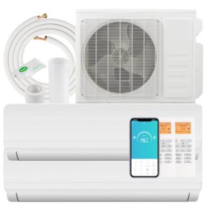 SIMOE 27K BTU Mini Split Air Conditioner and Heat Pump, 18,000BTU 18,000BTU IDU 2 Dual Zone Split-System AC Compatible with Alexa, APP Control, Ductless Air Conditioner up to 2000 sq. Ft, 19SEER2