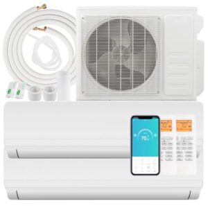 ARLIME 18000 BTU 2 Zone Mini Split Air Conditioner & Heater, 20 SEER2 Wifi Enabled Inverter Split System AC Unit, Heat Pump, Works with Alexa, Auto Defrost, Self Cleaning (Dual Zone 18000 BTU 12+12)