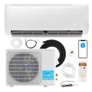 KOTEK 24000 BTU Mini Split AC/Heating System, Work with Alexa, Energy Star WiFi 21 SEER2 Inverter Ductless AC Unit, Cools Up to 1500 Sq.Ft, Air Conditioner with Heat Pump(24000BTU, 208-230V, 21 SEER2)