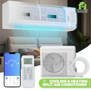 Magshion 36000 BTU Mini Split Air Conditioner w/3 Ton Pre-Charged Heat Pump, 19 SEER2 208/230V WIFI Enabled Wall Mounted AC - Cools Rooms Up to 2500 Sq. Ft, 4-IN-1 Filter & nstallation Kits Included