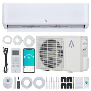 ACONEE Split Air Conditioner, 18,000 BTU Mini AC Split-System, 23 SEER2 Ductless Air Conditioner Cools Room Up to 1250 Sq. Ft, w/Pre-Charged Condenser, WiFi Enabled, Complete Installation Kit, White