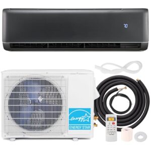 SIMOE 18000 BTU Mini Split Air Conditioner with 1.5 Ton Pre-Charged Heat Pump Ductless Inverter System, 21 SEER2 208-230V, 9.5 HSPF, Energy Efficient Split AC Cools Up to 1000 Sq. Ft, Grey