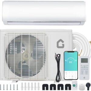 dainslef 12,000 BTU Ductless Mini Split Heat Pump System, 23 SEER2 208V/230V Wifi Enabled Ductless AC Cool Up to 750 Sq. Ft, Inverter, Compatible with Alexa, Complete Installation Kit, R45 Series