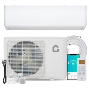 GarveeHome 9000 BTU Mini Split AC 24 SEER2 Cools Up to 450 Sq.Ft, Mini Split AC/Heating System with Inverter & APP Control, Ductless Split Air Conditioner with Heat Pump & Installation Kit, 230V