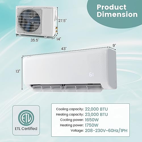 RELAX4LIFE 24K BTU Ductless Mini AC/Heat Pump - Alexa, 1500 Sq Ft - Image 8