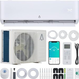 Takywep 18000 Btus Split Air Conditioner, 23 SEER2 Mini Split Air Conditioners Cools Rooms up to 1250 Sq. Ft. Wall Mount Inverter Ductless Mini Split A/C w/Heat Pump, Inverter System, Wifi Enabled