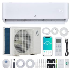18,000 BTU Mini Split AC Heating and Cooling, 23 SEER2 Energy Saving Inverter Ductless Split Air Conditioner w/Pre-Charged Condenser, Heat Pump & Installation Kit, Cools up to 1250 Sq. Ft, 208/230V
