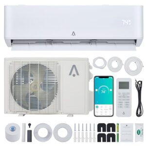 18,000 BTU Mini Split AC/Heating System, Split Air Conditioner & Heater, 23 SEER2, Cools Rooms Up to 1250 Sq. Ft., Ductless Inverter System, Wi-Fi Enabled Split-System Air Conditioner, White
