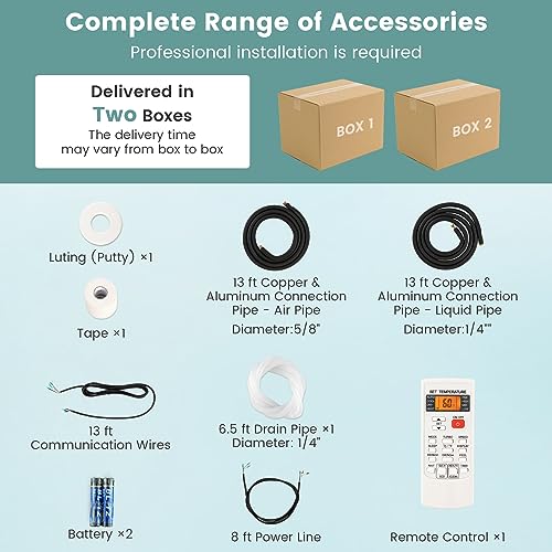 ARLIME Mini Split AC/Heating System, 24000 BTU 21 SEER2 Energy Saving Split Air Conditioner w/ 1.5 Ton Heat Pump & Installation Kit, Washable Filter, Ductless AC Unit Cools Up to 1500 Sq.ft, 230V - Image 9