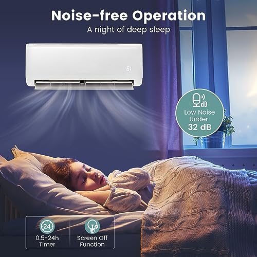 ARLIME Mini Split AC/Heating System, 24000 BTU 21 SEER2 Energy Saving Split Air Conditioner w/ 1.5 Ton Heat Pump & Installation Kit, Washable Filter, Ductless AC Unit Cools Up to 1500 Sq.ft, 230V - Image 6