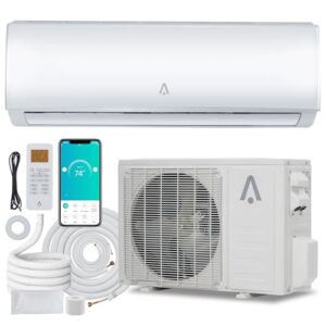 18000 BTU Wifi Mini Split AC, 19 SEER2 208/230V Inverter Ductless Wall AC w/Pre-Charged, Alexa, HSPF 10 Heating System, Energy Efficient Inverter AC Unit Cools Rooms up to 1250 Sq.