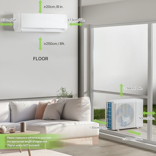 Magshion 12000 BTU Mini Split AC with 1 Ton Heat Pump, 22 SEER2 115V Inverter Air Conditioner with 4-in-1 Filter, WiFi & Alexa Compatibility, Cools Rooms Up to 550 Sq. Ft (Signal Cable Not Included)