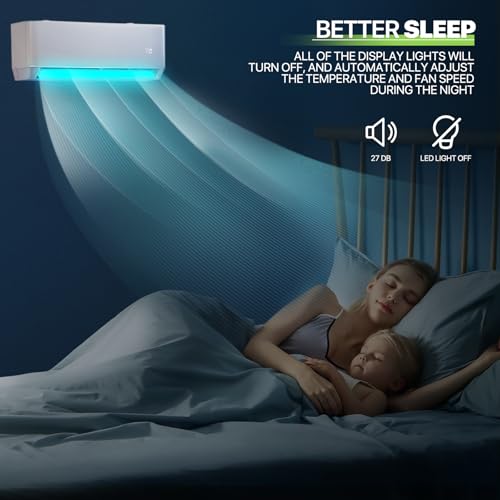 Magshion 12000 BTU Mini Split AC with 1 Ton Heat Pump, 22 SEER2 115V Inverter Air Conditioner with 4-in-1 Filter, WiFi & Alexa Compatibility, Cools Rooms Up to 550 Sq. Ft (Signal Cable Not Included) - Image 11