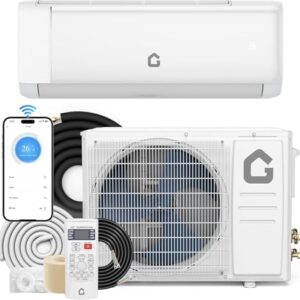 12000 BTU Wifi Mini Split AC, 21 SEER2 208-230V Inverter Ductless Wall AC w/WiFi & Alexa Compatible, Cools Rooms up to 750 Sq.Ft, Energy Efficient Inverter AC Unit w/Complete Installation Kit, Remote