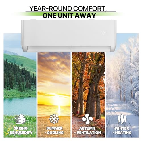 Magshion 12000 BTU Mini Split AC with 1 Ton Heat Pump, 22 SEER2 115V Inverter Air Conditioner with 4-in-1 Filter, WiFi & Alexa Compatibility, Cools Rooms Up to 550 Sq. Ft (Signal Cable Not Included) - Image 4