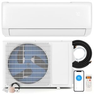 ARLIME 12000 BTU Mini Split Air Conditioner & Heater, WiFi Enabled 22 SEER2 115V Ductless Inverter AC Unit w/Complete Installation Kit, Works with Alexa, Cools Rooms Up to 750 Sq.Ft (White,12000BTU)