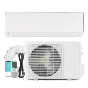 Bonnlo 11500BTU Wifi Enabled Mini Split Air Conditioner & Heater, 17 SEER2 115V Inverter Ductless Wall AC Unit with Pre-Charged Condenser, Heat Pump & Installation Kit