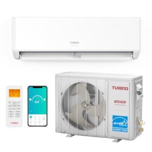 TURBRO 9,000 BTU Ductless Mini Split Inverter AC with Heat Pump, 23.5 SEER2, 230V, WiFi-Enabled, Cools up to 450 Sq.Ft, Energy Star, Greenland Series