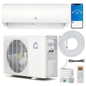EuKer 9000 BTU Mini Split Air Conditioner, Wifi Enabled 20 SEER2 230V Ductless AC Unit Cool up to 450 Sq. Ft, Inverter Ductless Air Conditioner, Pre-Charged & 16.4ft Installation Kits, White