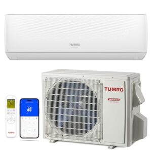 TURBRO 12,000 BTU Ductless Mini Split AC with Heat Pump, Inverter Compressor, 20 SEER2, 115V, R32 Refrigerant, Pre-charged Evaporator, WiFi-Enabled, Works with App, AHRI Certified, Finnmark Series