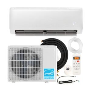 SIMOE 12000BTU Mini Split AC/Heating System, 21 SEER2 208-230V Mini Split Air Conditioner, Ductless Air Conditioner & Heater Pump with 1 Ton Heat Pump & Inverter, Wall-mounted AC, Cool Up to 750 Sq.Ft