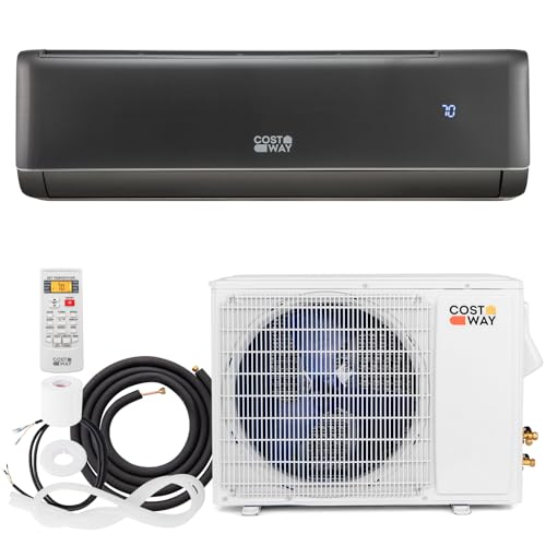 COSTWAY 12000 BTU Mini Split Air Conditioner & Heater, 21 SEER2 208-230V Inverter AC Unit Cools Rooms up to 750 Sq. Ft, Energy Star Split AC w/Heat Pump
