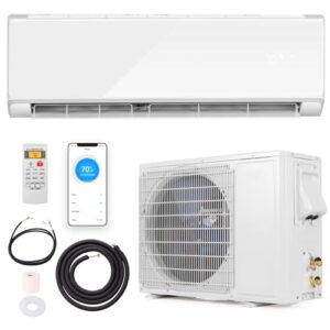 DORTALA 12000 BTU Mini Split Air Conditioner & Heater, Wifi Enabled 22 SEER2 208-230V Pre-Charged Inverter Heat Pump System, Wall Mounted Ductless AC Unit with Control & Installation Kit, White