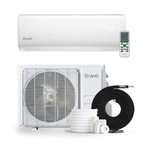 BRAVO 12000 BTU 17 SEER Mini Split AC/Heating System Pre-Charged Inverter Heat Pump with 13ft Installation Kit Smart kit Included