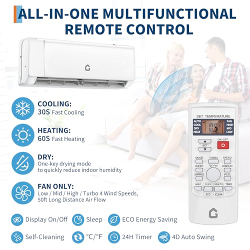 Efficient 9000 BTU Mini Split AC/Heater - WiFi, Remote, 450 Sq.Ft Cooling - Image 4