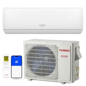 TURBRO 9,000 BTU Ductless Mini Split AC with Heat Pump, Inverter Compressor, 19 SEER2, 115V, R32 Refrigerant, Pre-charged Evaporator, WiFi-Enabled, Works with App, AHRI Certified, Finnmark Series