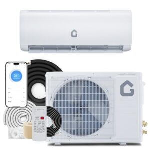 9000 BTU Mini Split Air Conditioner Heat Pump System, 17 SEER Energy Saving 115V Ductless Split AC Unit, WiFi Enabled Smart Technology, Cools Up to 550 Sq.Ft, Quiet Operation
