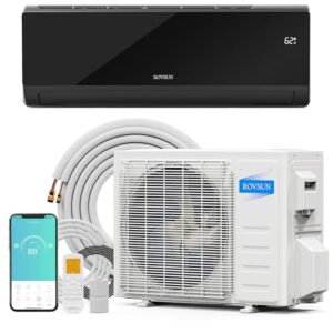 ROVSUN 12,000 BTU Mini Split Air Conditioner & Heater with Smart APP Control, 21 SEER2 115V Energy Saving Inverter Ductless Wall AC Unit with Pre-Charged Condenser, Heat Pump & Installation Kit, Black