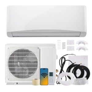 DEMULLER 12000BTU Wifi Enabled Mini Split Air Conditioner& Heater, 22 SEER2 Energy Saving 230V AC Units Cools Rooms up to 750 Sq. Ft Installation Kit Included, White